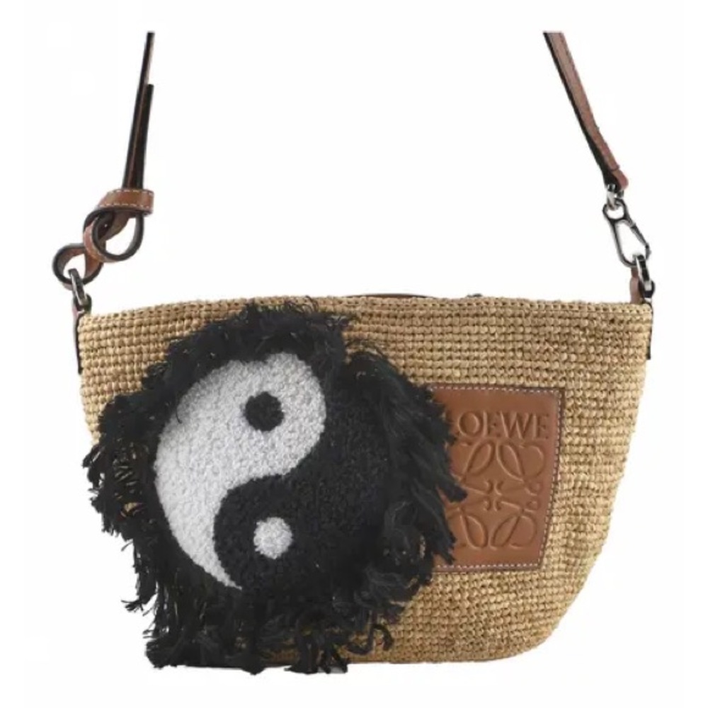 Loewe Tan and Black Crossbody Bag with Yin Yang Design
